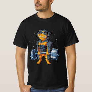 Rottweiler Weightlifting Funny Deadlift Men Fitnes T-Shirt