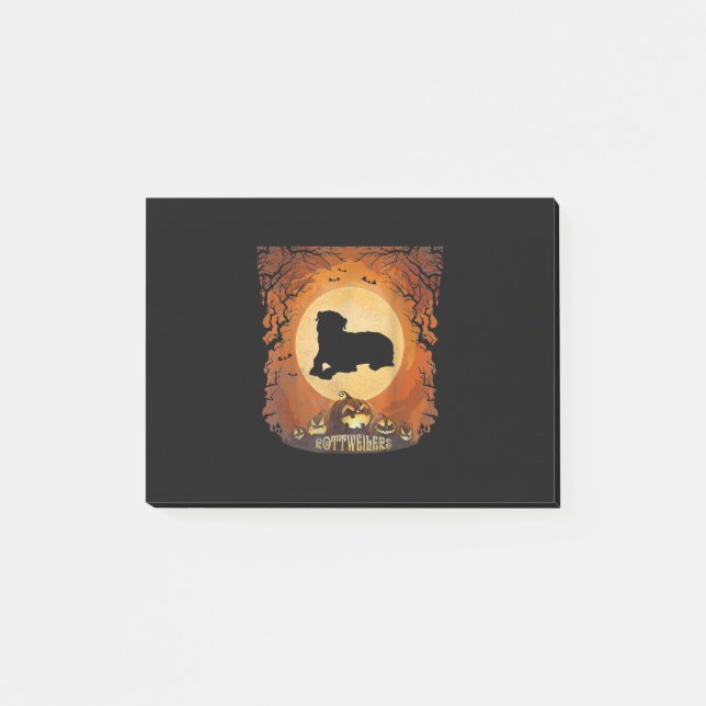 Rottweilers Full Moon Animal Silhouette Halloween Post-it Notes (Front)