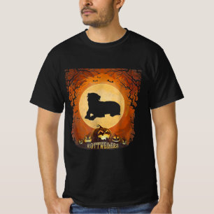Rottweilers Full Moon Animal Silhouette Halloween T-Shirt