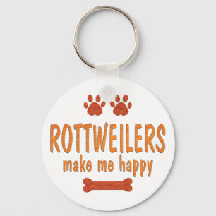 Rottweilers Make Me Happy Keychain