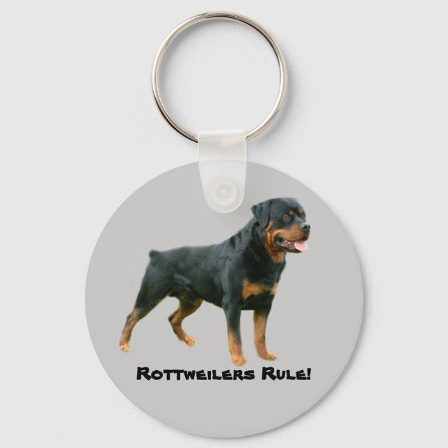 Rottweilers Rule Keychain (Front)