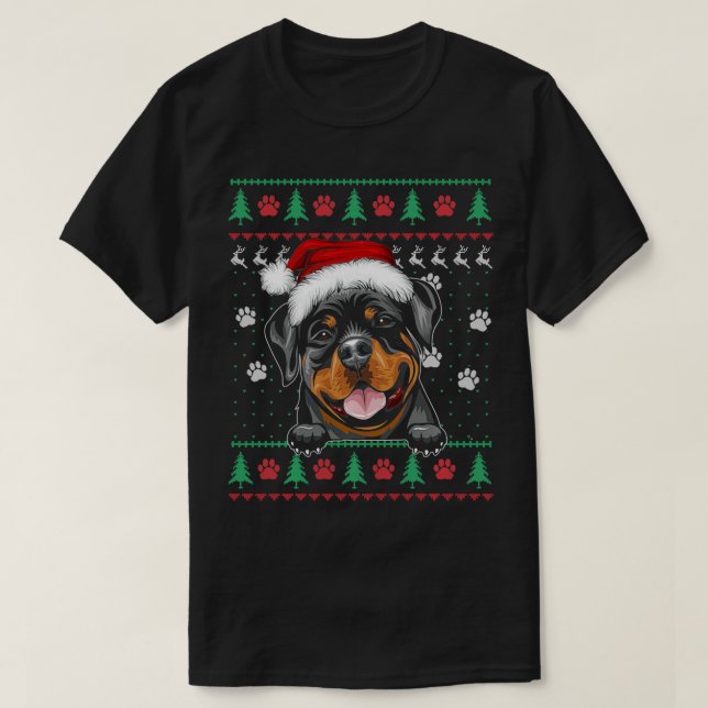 Rotweiler Noël moche Sweat Drôle Rotie Chien (Design devant)