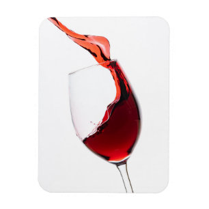 Rotwein fließt ins Weinglas Magnet