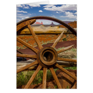 Roue de chariot en gros plan, Arizona