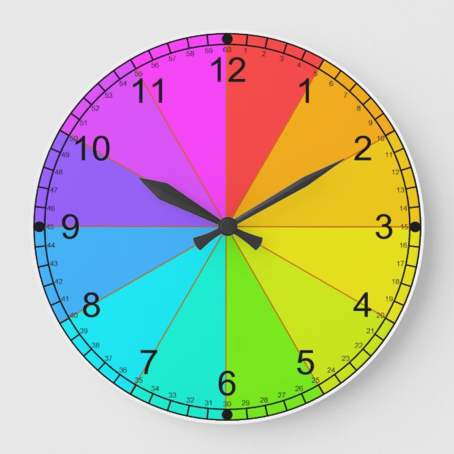 Roue de couleur et horloge d'enseignement du temps (Recto)
