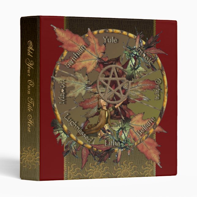 Roue de Wiccan de l'année 1" classeur d'Avery (Devant/Côté)