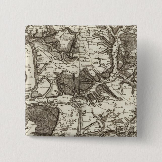 Rouen 2 Inch Square Button (Front)