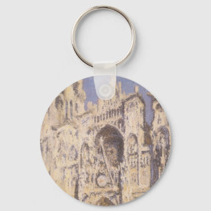 Rouen Cathedral, Harmony Blue Gold by Claude Monet Keychain