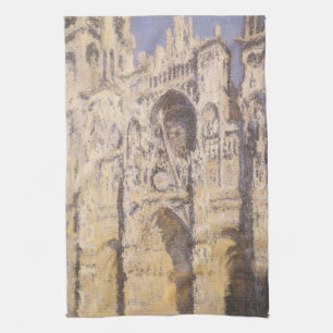 Rouen Cathedral, Harmony Blue Gold by Claude Monet Kitchen Towel
