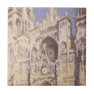 Rouen Cathedral, Harmony Blue Gold by Claude Monet Tile