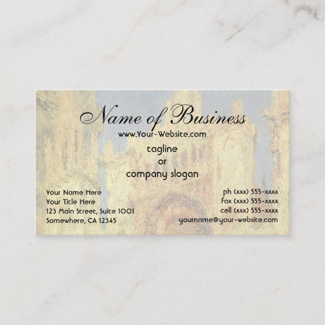 Rouen Cathedral, Sunset by Claude Monet Business Card (Front)