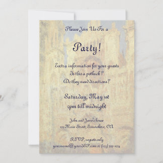 Rouen Cathedral, Sunset by Claude Monet Invitation