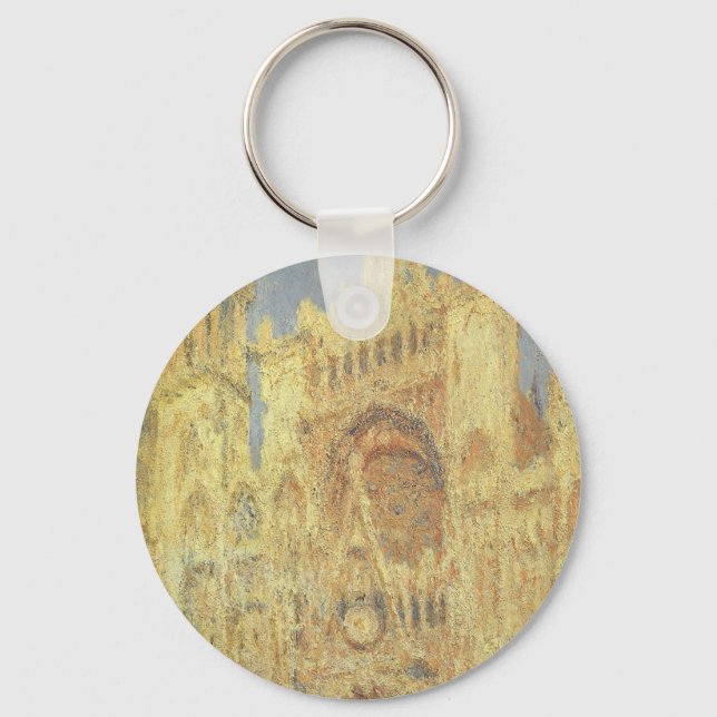 Rouen Cathedral, Sunset by Claude Monet Keychain (Front)