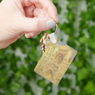 Rouen Cathedral, Sunset by Claude Monet Keychain