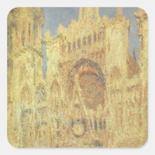 Rouen Cathedral, Sunset by Claude Monet Square Sticker