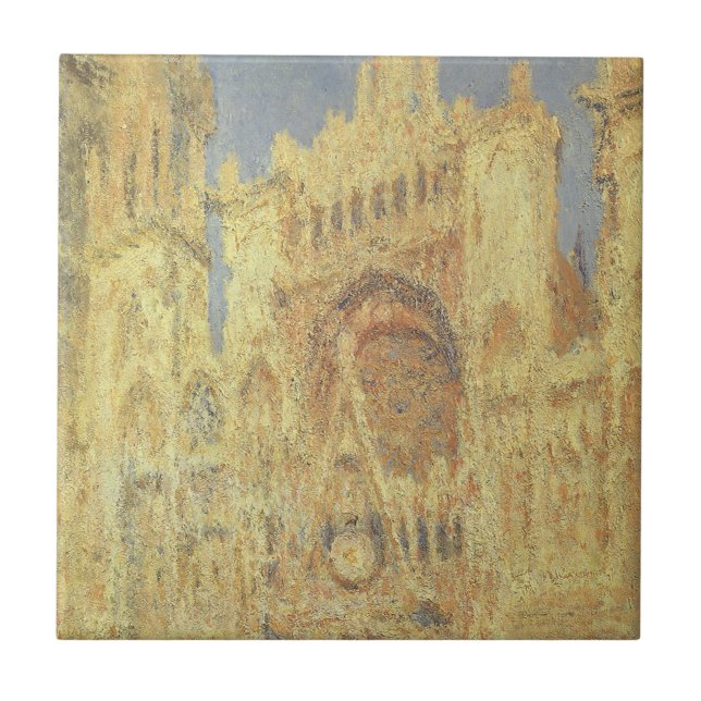 Rouen Cathedral, Sunset by Claude Monet Tile (Front)