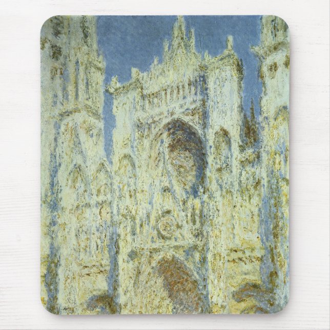 Rouen Cathedral West Facade Sunlight, Claude Monet Mouse Pad (Front)