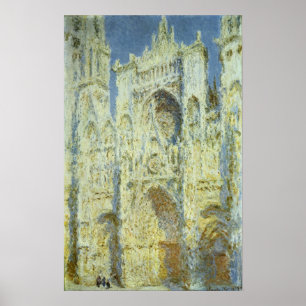 Rouen Cathedral West Facade Sunlight, Claude Monet Poster