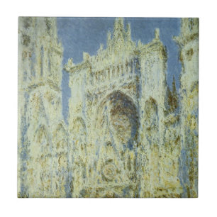 Rouen Cathedral West Facade Sunlight, Claude Monet Tile