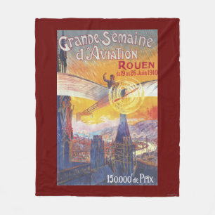 Rouen, France - Pilot and Plane Fleece Blanket