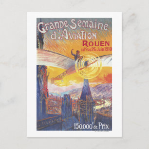 Rouen, France - Pilot and Plane Postcard
