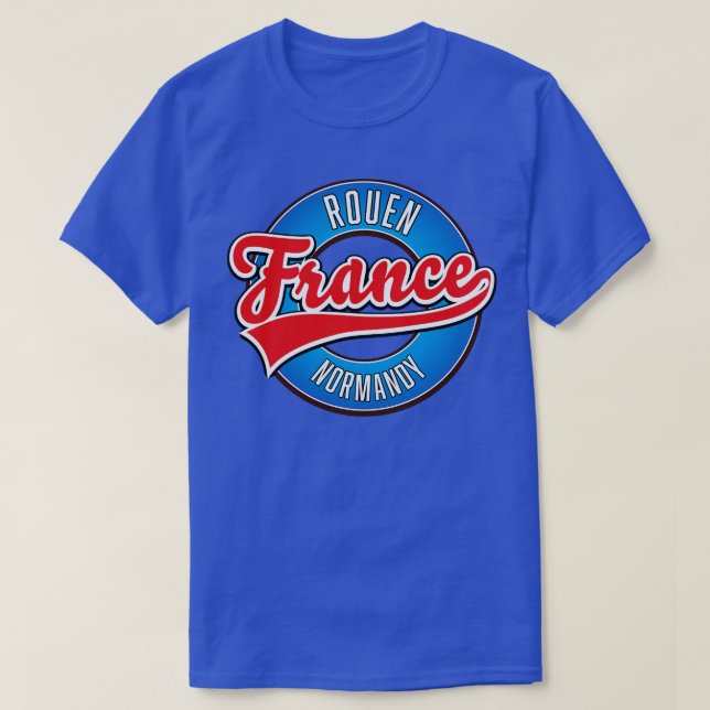 Rouen Normandy France retro logo T-Shirt (Design Front)