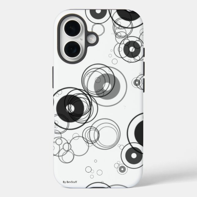 Roues dans les roues coque iphone noir et blanc (Verso)