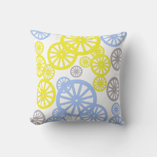 Roues de couleurs pastel élégantes Coussin rond