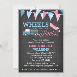 Roues ou talons Genre Révéler les invitations de l