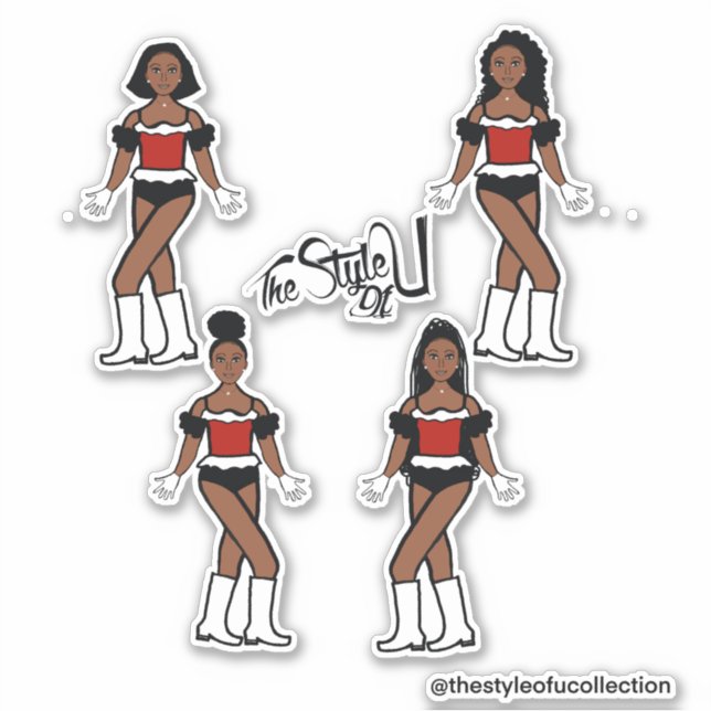 Rouffre Majorette / Stickers Danseuse Noir/Rouge/B (Devant)