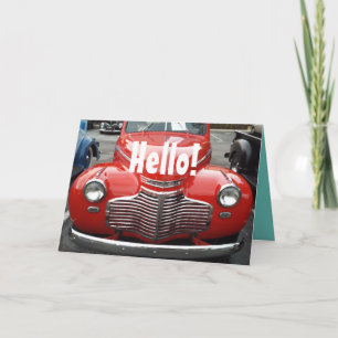 Rouge 1941 Coupe Chevy Classique Bonjour ! Carte
