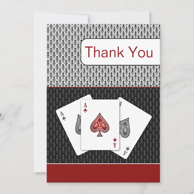 rouge 3 as vegas mariage Merci cartes (Devant)