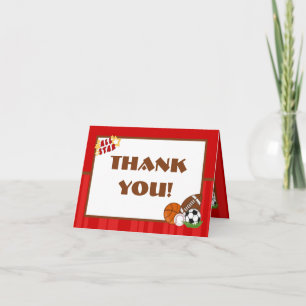 Rouge All-Star plié de carte de remerciements
