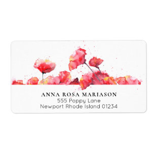 *~* Rouge Aquarelle Poppy Moderne Florale Livraiso