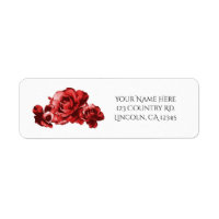 Rouge Aquarelle Vintage Roses Faire-part de mariag