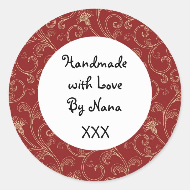 Rouge autocollants de Noël 'artisanal par' (Devant)