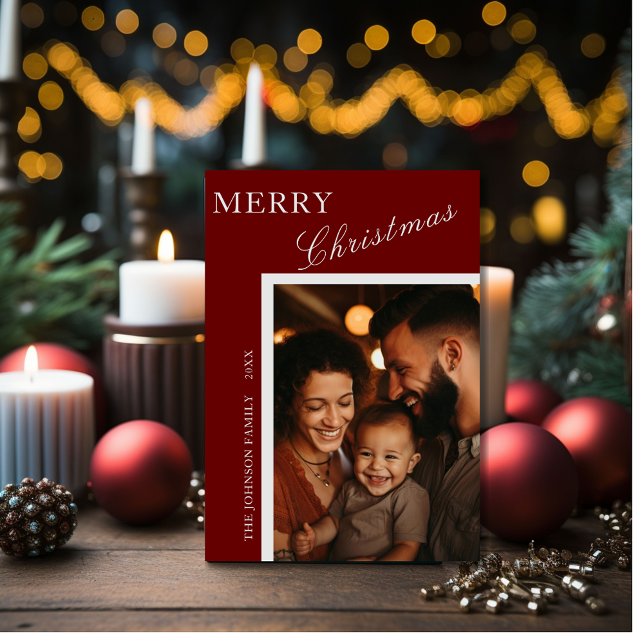 Rouge avec Carte photo de la famille de scripts Si (Créateur téléchargé)