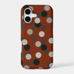 rouge avec des points gris blancs et noirs
