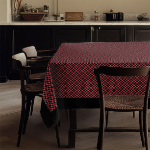 Rouge Black Check Nappe Lumberjack Table Charme