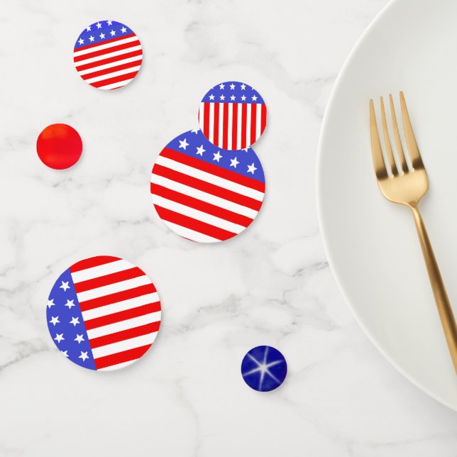 Rouge Blanc Bleu Américain Drapeau Table Confetti (Groupe)