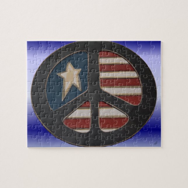 Rouge, Blanc Bleu Paix - Puzzle (Horizontal)