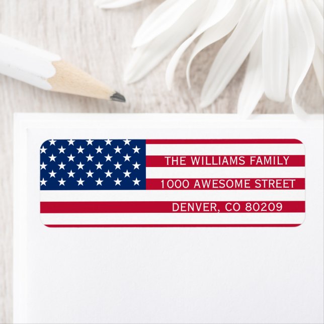 Rouge Blanc Bleu USA Drapeau américain Patriotique (En situation)