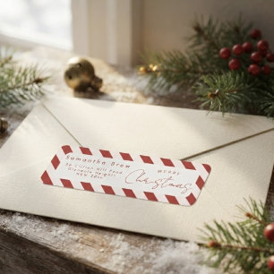 Rouge & Blanc Canne à Sucre Rayures Joyeux Noël