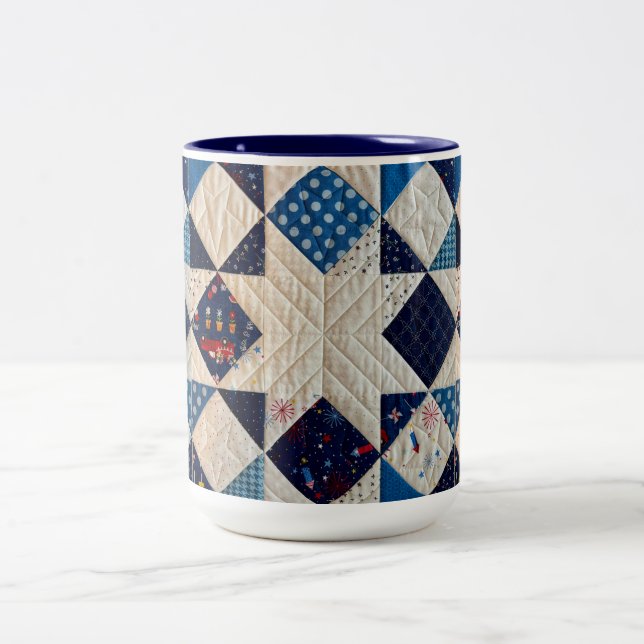 Rouge, Blanc et Bleu, Mug de café doré (Centre)