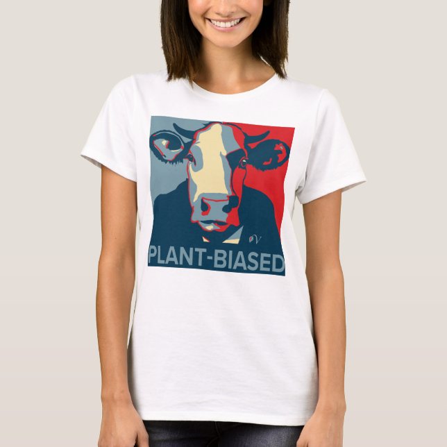 Rouge blanc et bleu Pop Art Inspiré Cow Tshirt (Devant)