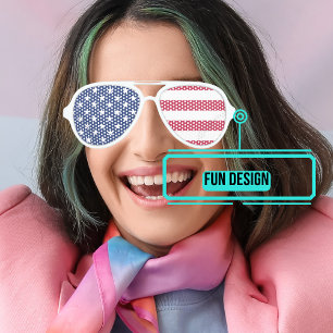 Rouge Blanc et Blue Party Lunettes de soleil Fête 