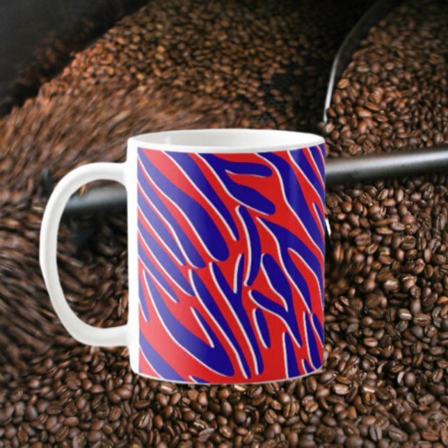 Rouge, blanc et gras | Tiger Stripe Classique Mug (Créateur téléchargé)