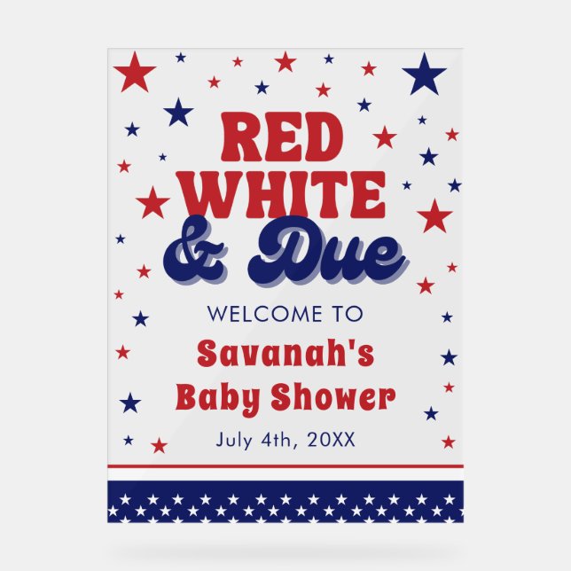 Rouge, blanc et plein 4 juillet Baby shower patrio (Recto)