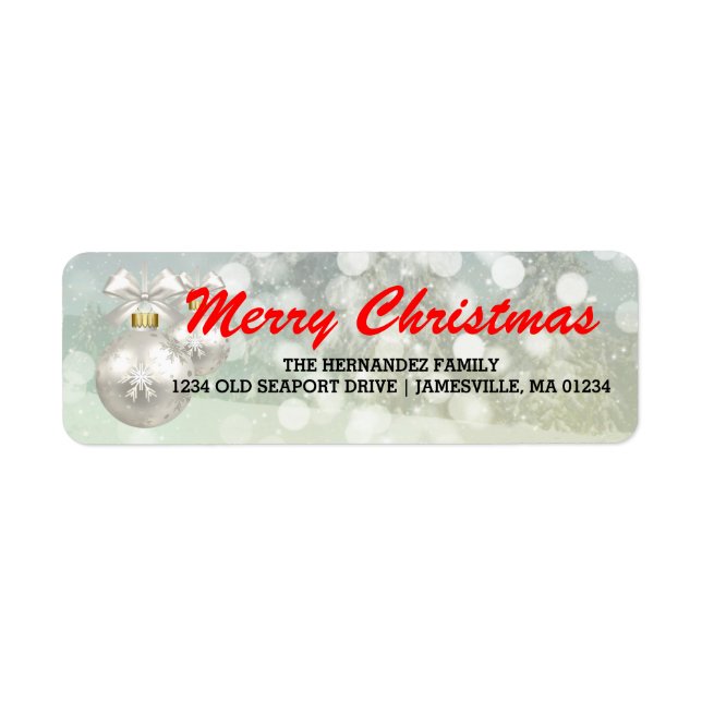 Rouge Blanc Joyeux Noël Retourner l'adresse Étique (Devant)