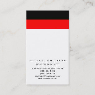 Rouge Blanc Noir Simple Consultant Carte de visite